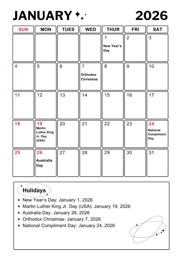 Indonesia Calendar with Holidays 2026 Free Printable